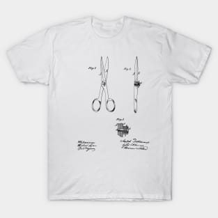 Shears and Scissors Vintage Patent Hand Drawing T-Shirt